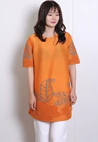pleated womens top diamonds embroidery loose large short sleeve spring and summer blouses