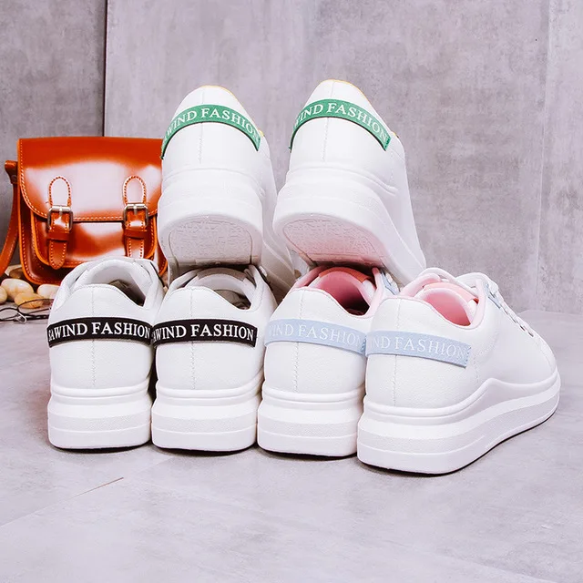

2021 New Casual Women's Sneakers Lace Up Platform Shoes Woman For Thick Soled Vulcanize Shoes Comfortable Footwear