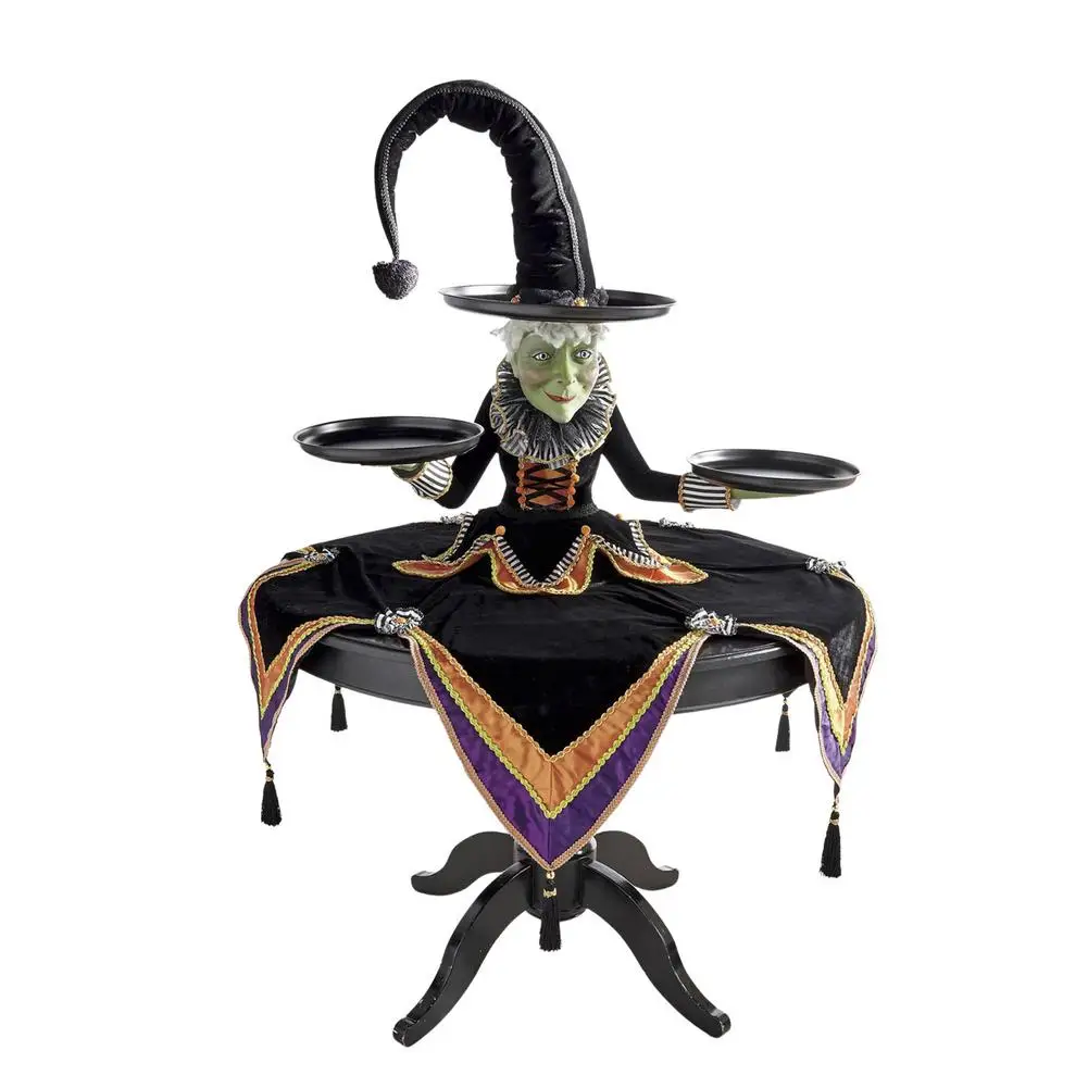 

Креативная витрина в виде ведьмы на Хэллоуин, статусные украшения из смолы с скатертью для домашнего декора, забавная вечеринка, урожай