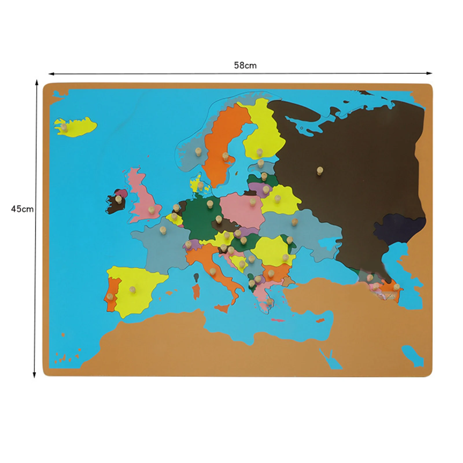 

Wooden Frame Map Puzzle Bright Vivid Colors And Pictures Montessori Geography Teaching Aid Durable Jigsaw Wood
