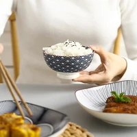 4 5 inch ceramic rice bowl high bottom non slip 300ml underglaze porcelain tableware support oven dishwasher czy b1002