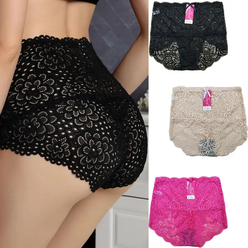 Женские сексуальные кружевные трусики нижнее белье трусы-боксеры с высокой