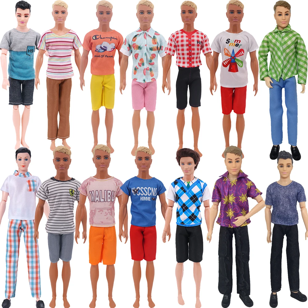 Ken Doll Clothes Doll Daily Wear Casual Suit Sweatshirt Pants Suit Man 11.8 Inch Doll Clothes For 30cm  Barbies Doll Accessories