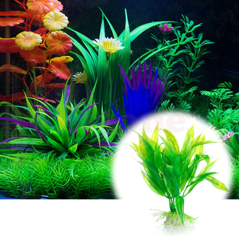

Hot Artificial Plastic Water Plant Grass Aquarium Decorations Plants Fish Tank Grass Flower Ornament Decor Aquatic Accessories