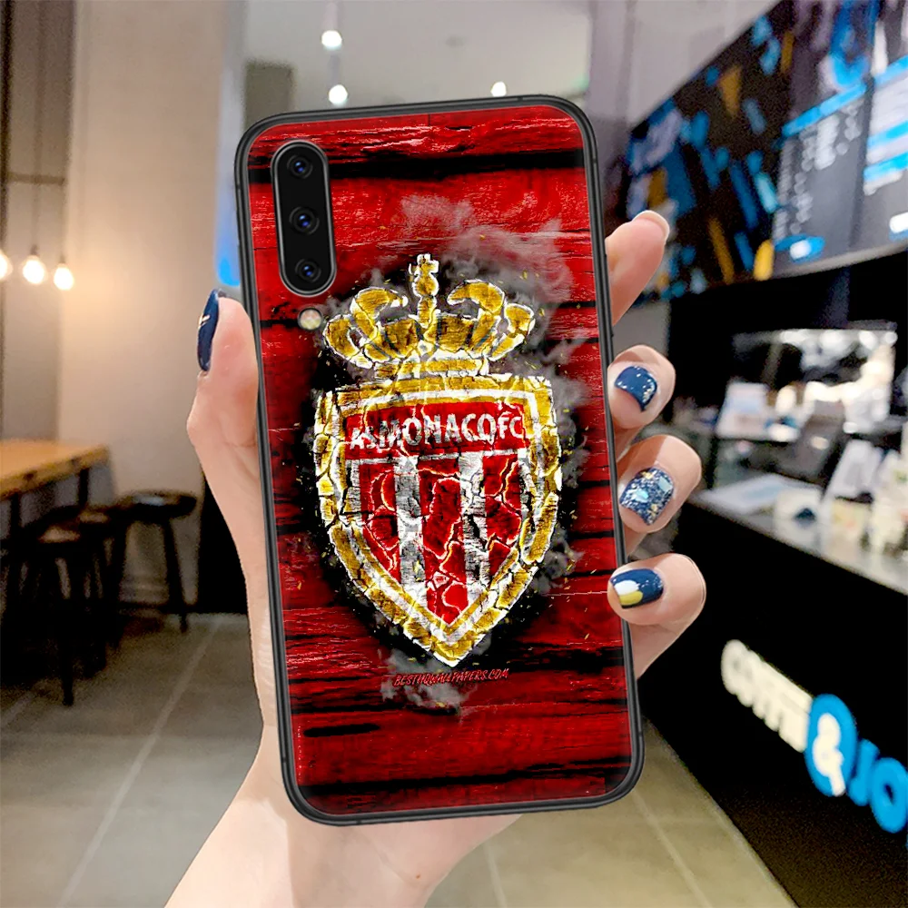 

As Monaco Soccer Phone Case For Samsung Galaxy A 3 5 7 8 10 20 20E 21S 30 30S 40 50 51 70 71 black Cell Silicone Waterproof