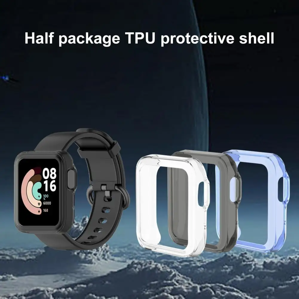 

Portable Transparent Shockproof TPU Smart Watch Screen Protector Protective Cover for Xiaomi Mi/Redmi Watch Lite