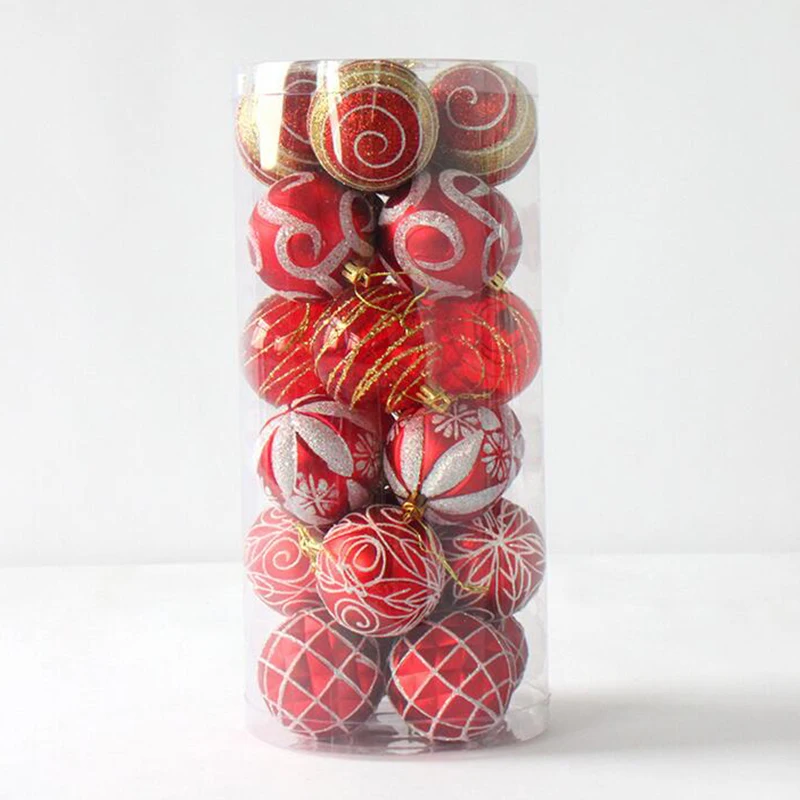 24 шт./компл. новогоднее Рождественское дерево шары украшение для окна дома