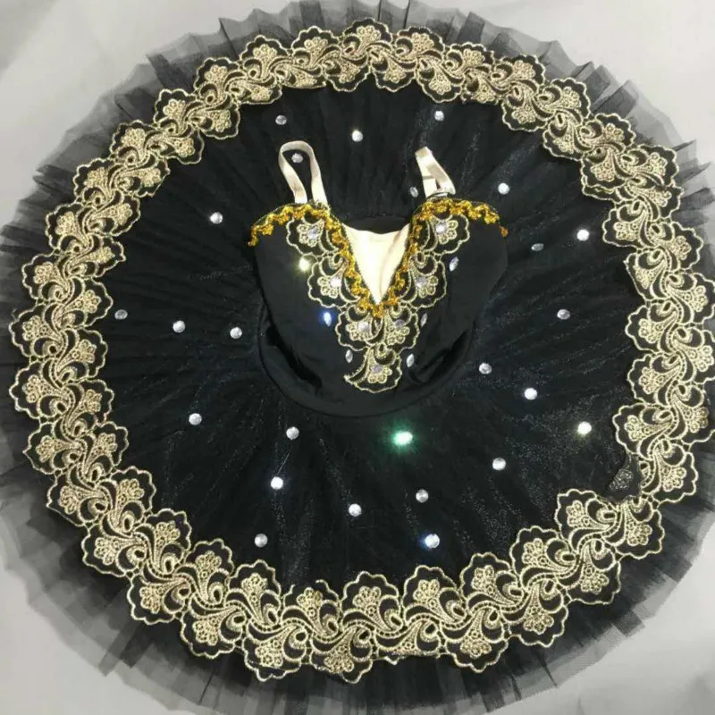 Черный фиолетовый лебедь балетный танцевальный костюм профессиональная