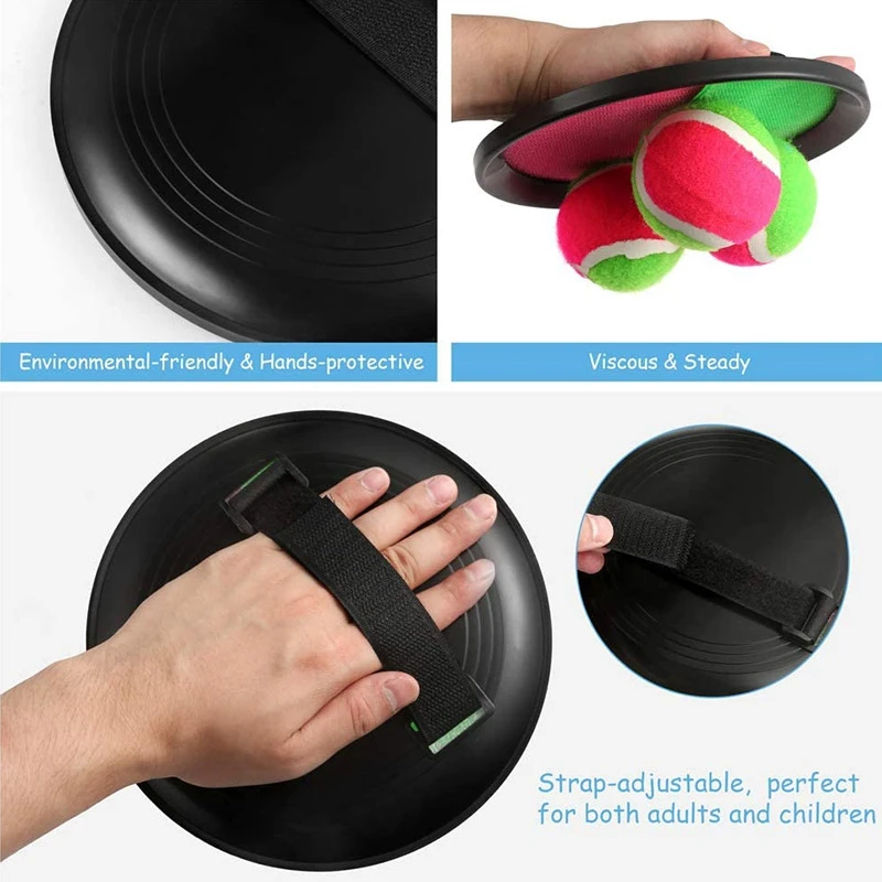 2 Set Toss Catch Ball Paddle Game Toys With Balls 4 Paddles For Outdoor Games Kids/Adults/Family |