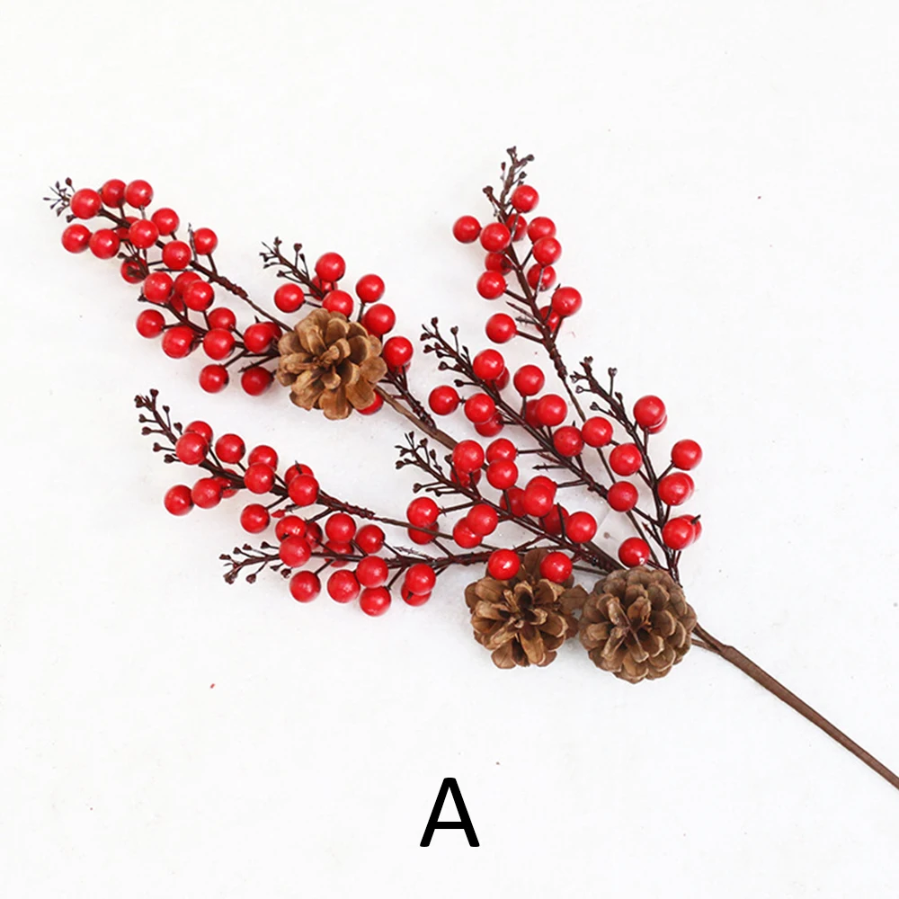 Рождественский ягодный искусственный сосновый конус красные фрукты для