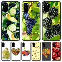 delicious fruit phone case for samsung galaxy note s21 20 10 9 e lite uw ultra 5g pro black shell cover