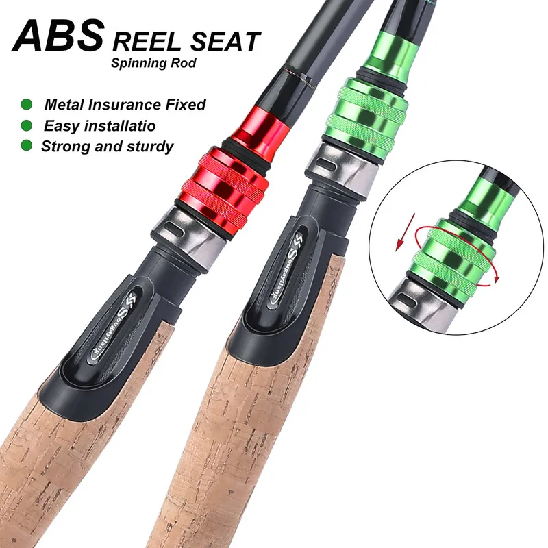 Sougayilang Cost-effective 1.8M-2.4M Telescopic Fishing Rod 3 Colors Cork Handle Spinning Carbon Fiber Travel Tackle | Спорт и