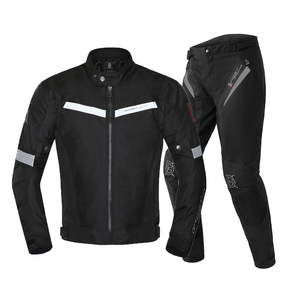 GR-Y02 BK Set Призрак куртка для мотоспорта Водонепроницаемая Мото куртка+ мото rcycle брюки ветрозащитный гоночный костюм для верховой езды со съемным Linner - Цвет: GR-Y02 BK Set