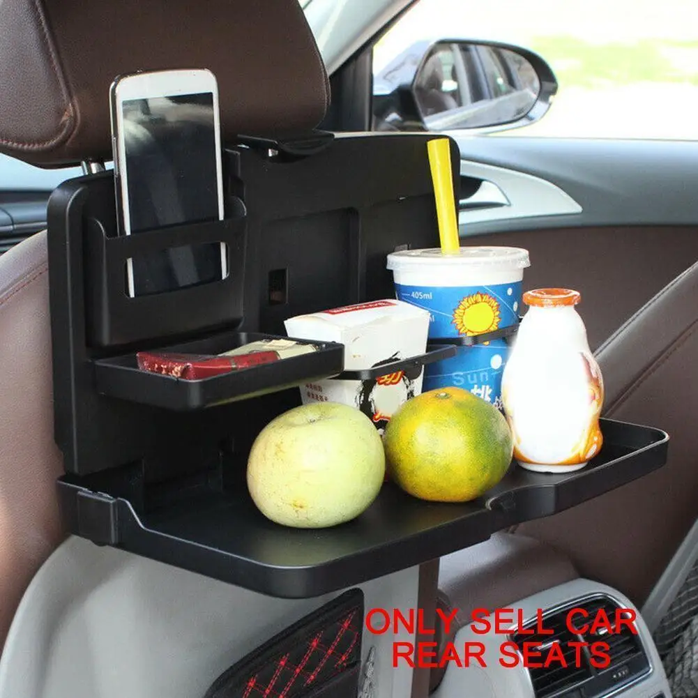 

Multifunction Foldable Dining Table Car Seat Rear Back Rear Black Dining Tray Holder Travel Color Table Seat Food Drink X7H8
