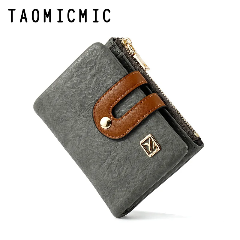 

Small Luxury Wallet Women Minimalist Folding Unique Card PU Wallet Women Zipper Coin Monederos Para Mujer Purses DE60NQB