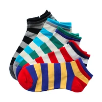 1 pairs men cotton socks spring summer autumn striped hip hop ankle sock mans and male high quality cotton casual short socks