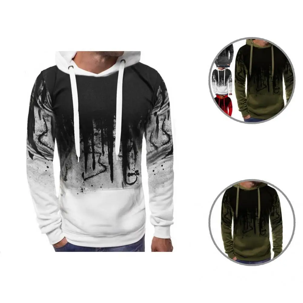 

Lightweight Handsome Hooded Stretchy Men Sweatshirt Lightweight Hoodie Outwear Thick for Work