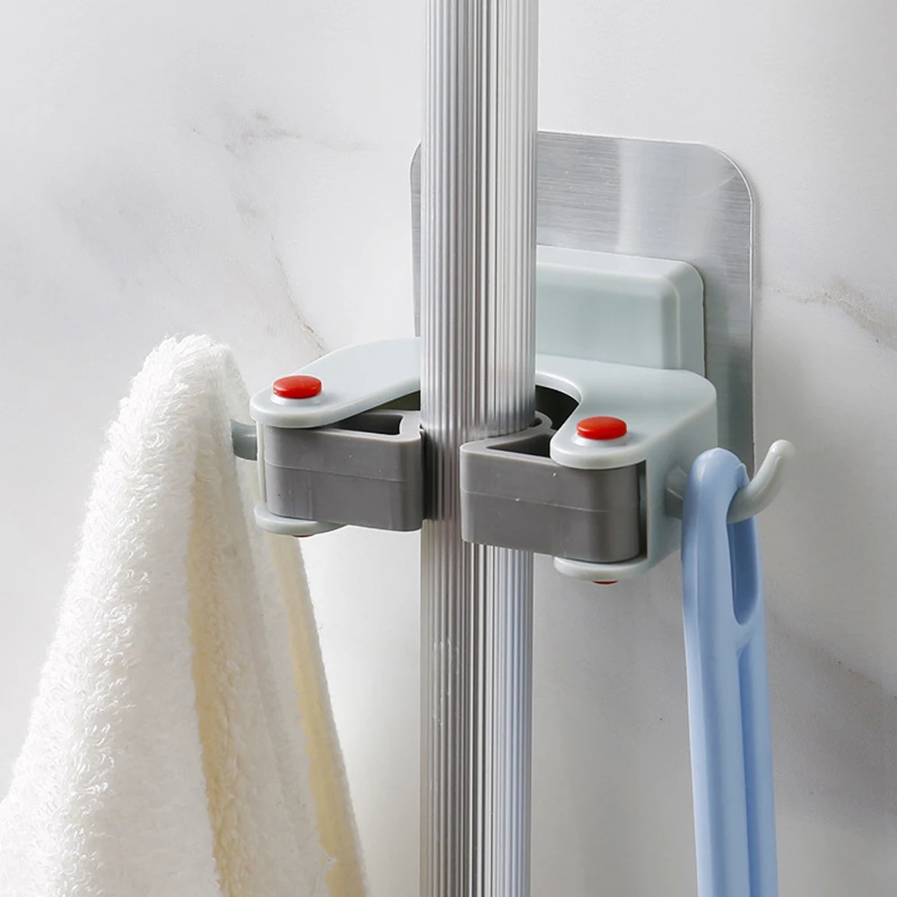 

Multifunctional punch-free mop holder bathroom wall hanging mop hook bathroom wall broom hanger mop clip