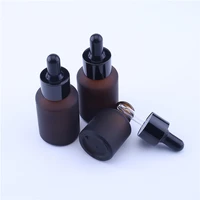 200pcslot 15ml 30ml eye dropper drop frosted amber oblique glass aromatherapy liquid pipette bottle refillable bottles