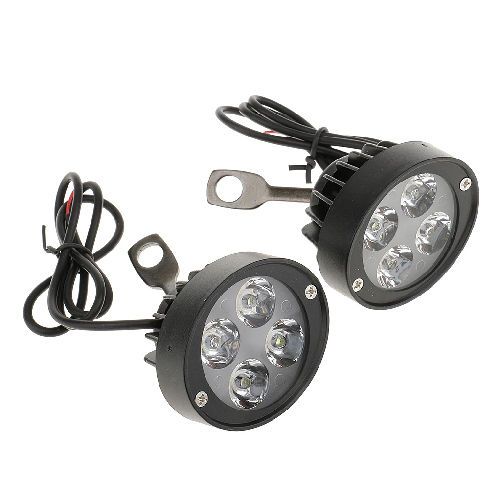 

2PCS 15W Motorcycle ATV Bike 4 LED Driving Fog Light Head Spotlight Headlights