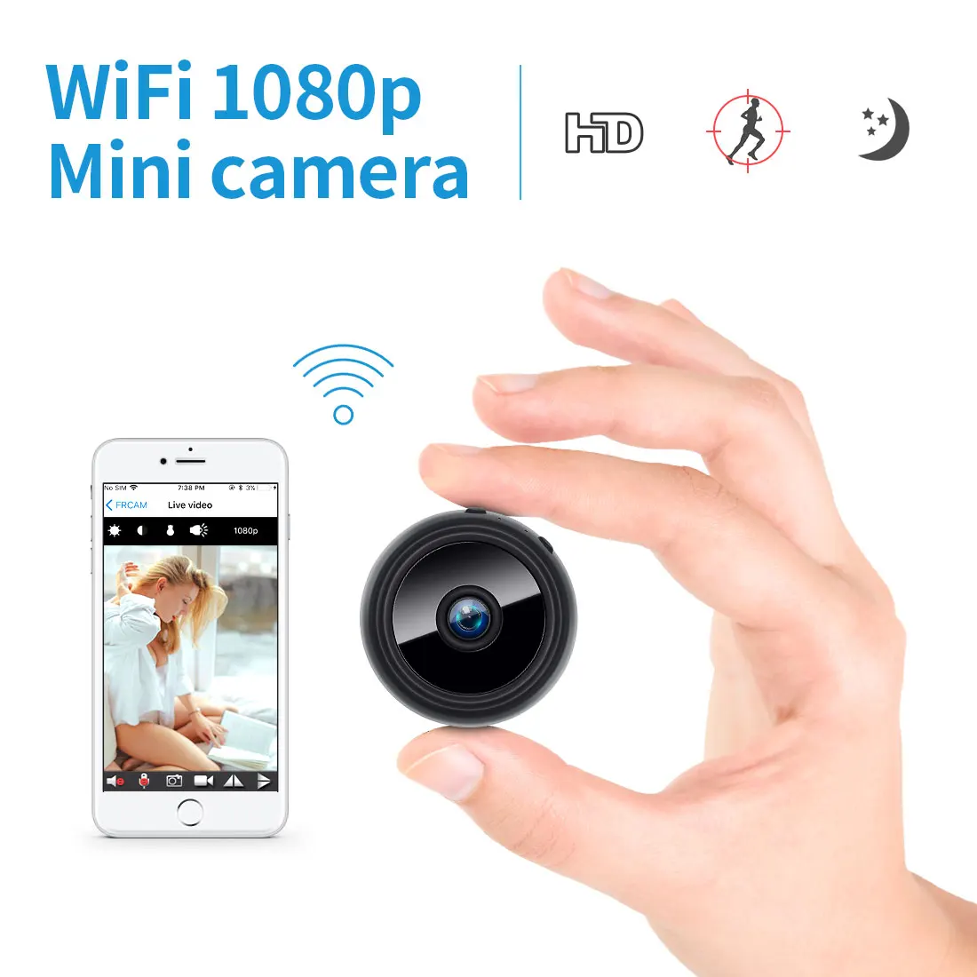 2.0MP портативная мини ip камера WiFi 1080P HD маленькая безопасности Беспроводная