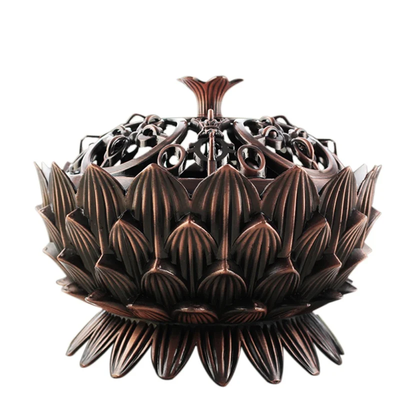 

golden Lotus incense burner alloy eight treasure plate incense burner 1S426
