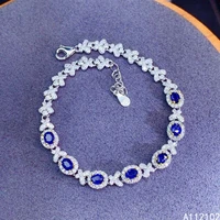 kjjeaxcmy fine jewelry s925 sterling silver inlaid natural star sapphire girl exquisite hand bracelet support test chinese style