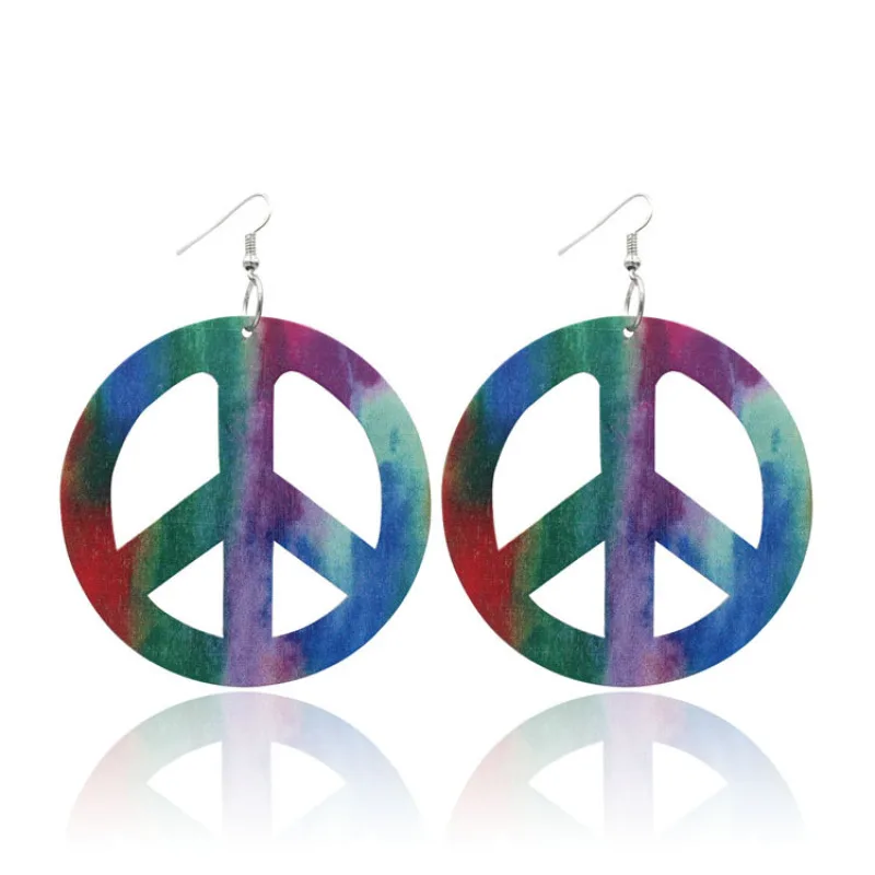 Серьги-подвески с большим именем Kpop деревянные круглые серьги в стиле хип-хоп рок