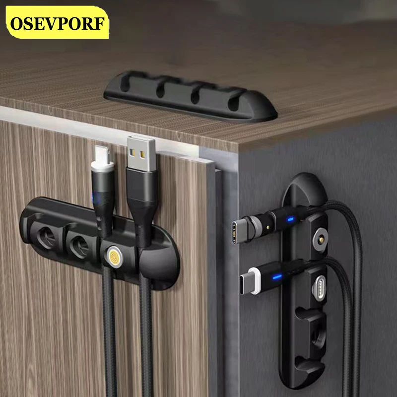 

Mini Magnet Head Container For Office Cable Organizer Magnetic Plug Type C Micro USB Cable Plug Storage Box For iPhone Huawei