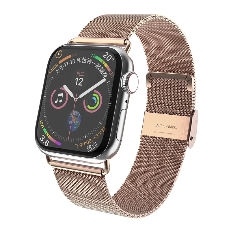 Ремешок из нержавеющей стали для apple watch band 44 мм 40 роскошный браслет iwatch 5/4/3/2/1