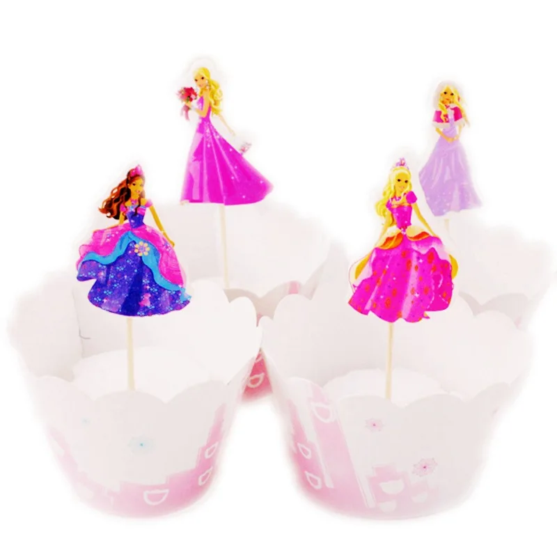 24 шт. обертки для капкейков и топперы девочек | Дом сад