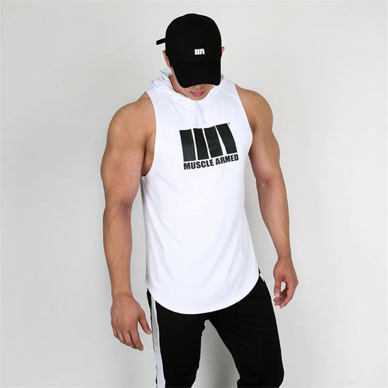 2019 Бодибилдинг без рукавов толстовка тренировочная майка Фитнес Топ для мужчин s