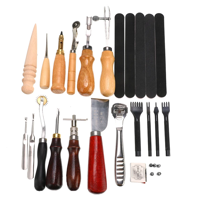 

DIY Hand Tools Groover Working Saddle Sewing Leather Craft Punch Tools Kit Stitching Carving