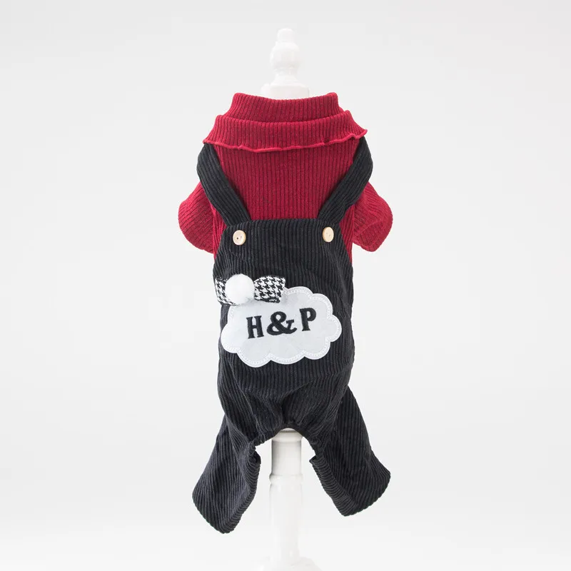 Hipidog комбинезон для маленьких собак Осенний комбинезон для собак - Цвет: Black Pants