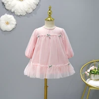 baby girls dress kids clothes princess costume cute bows mesh spring autumn 1 7 years party dresses for girl childrens clothing
