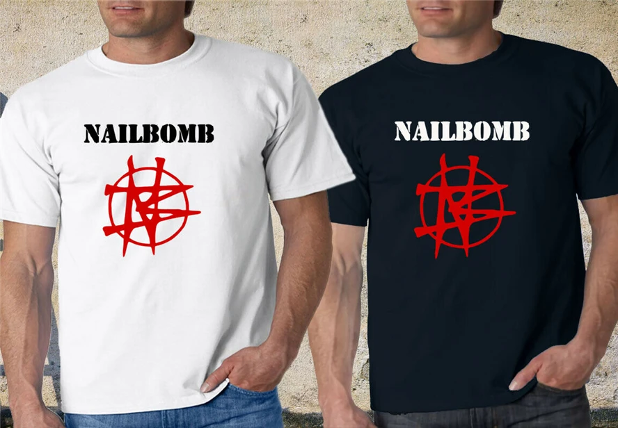 Nailbomb Thrash Металл Макс Кавалера логотип мужская черно-белая футболка модная