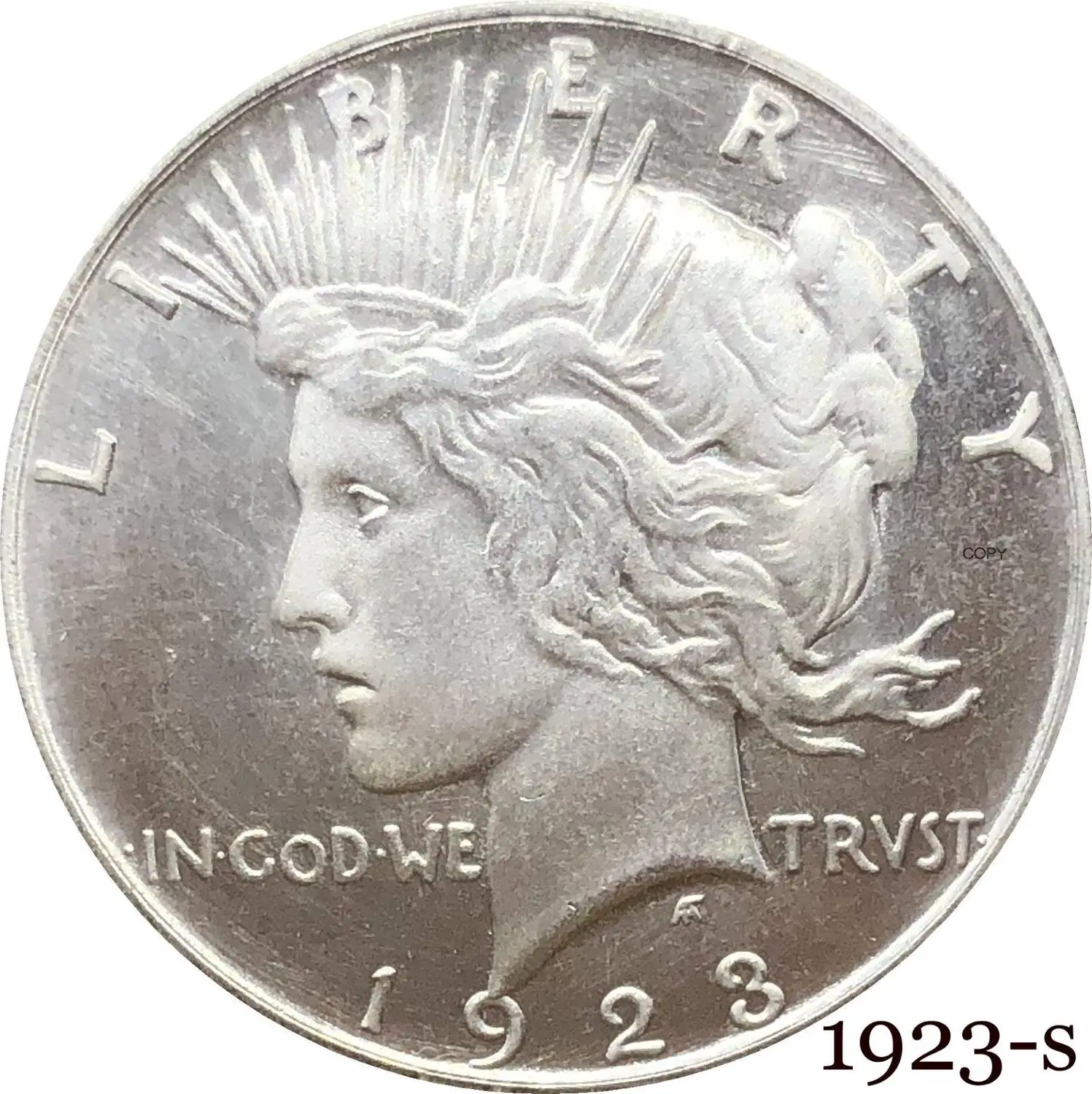 

Монета свободы в Бога США 1923, мы доверяем 1 доллару мира, купроникель, посеребренные копии