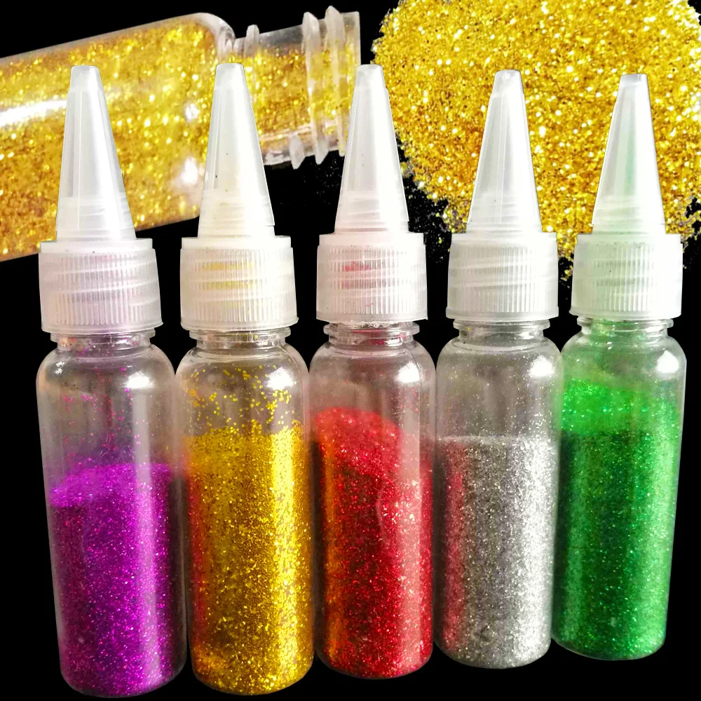 Пигмент для ногтей в 1 флаконе золотистого/серебристого цвета макияжа лица теней