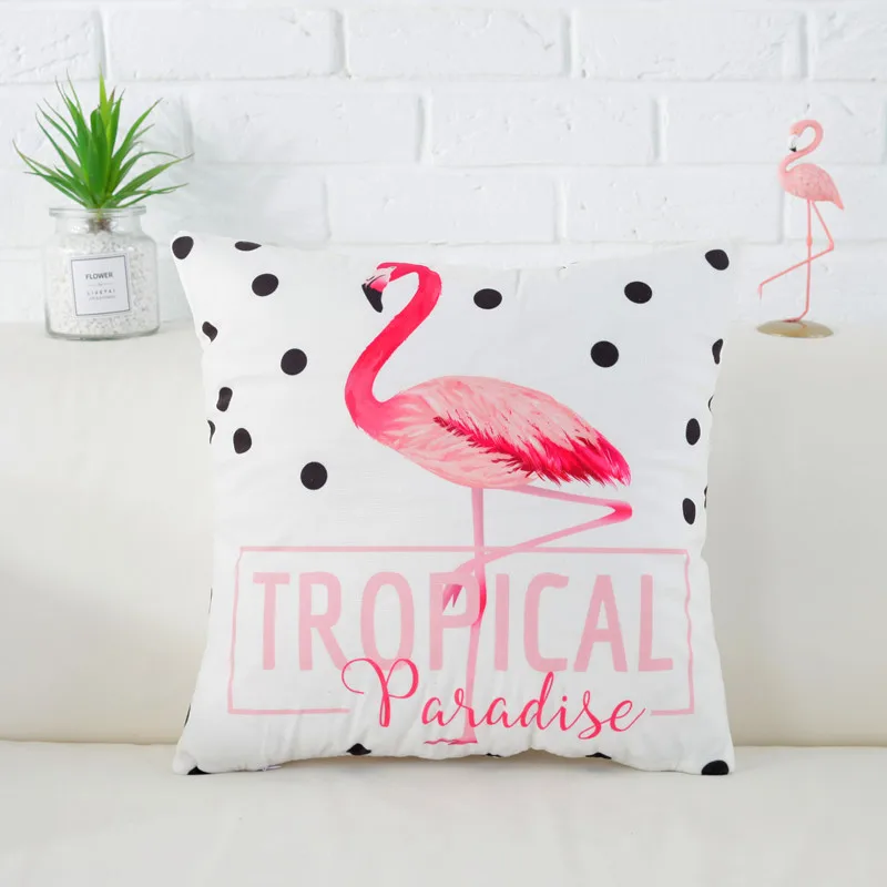 Маленький свежий зеленый розовый Фламинго фланелевая автомобильная диванная подушка на окно аниме декор дома современный чехол для подушки спальни.