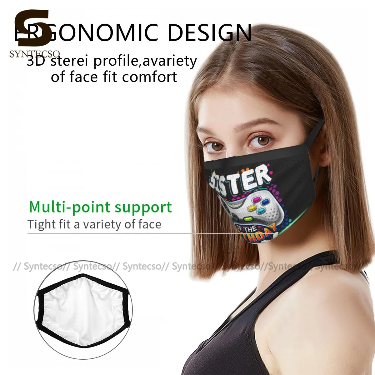 

Game Boy Face Mouth Mask Adult Dust Washable Fantasy Polyester Printed Facial Mask