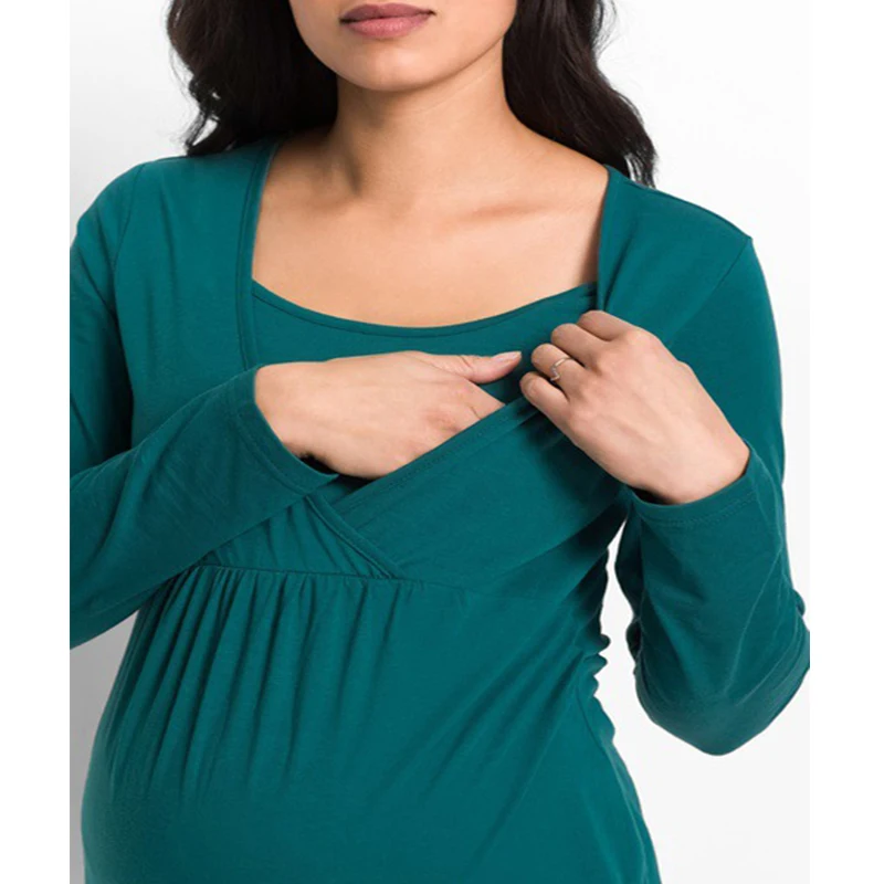 Повседневные топы для беременных футболка грудного вскармливания с длинным