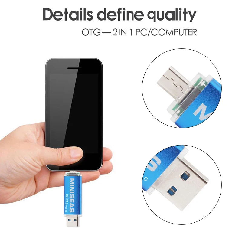 Новый Usb 3 0 Miniseas OTG USB флэш накопитель для смартфона/планшета/ПК 8 ГБ 16 32 64 Гб 128