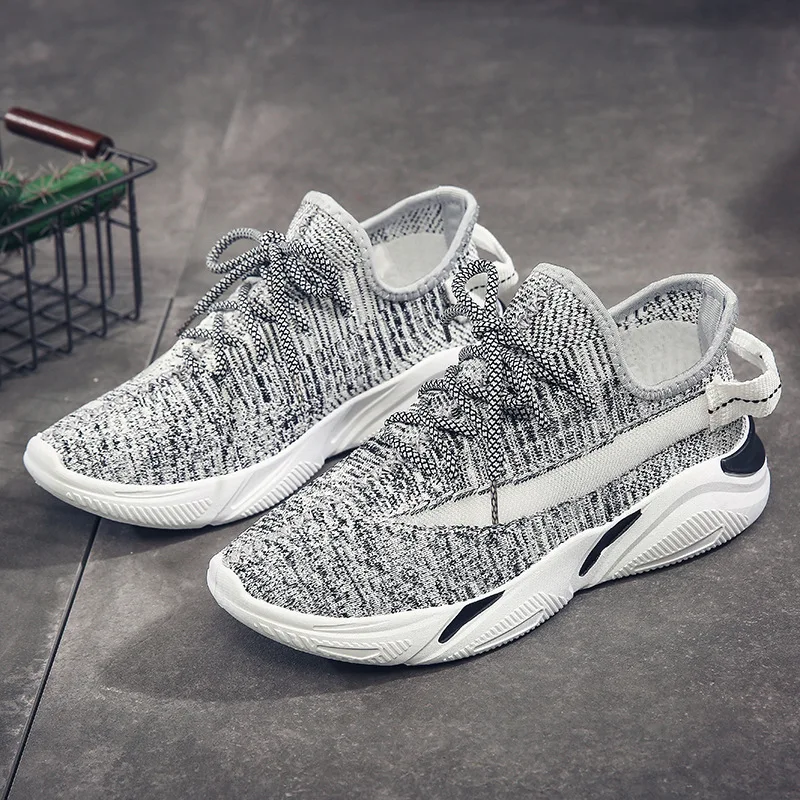 

fly Weaver men's shoes breathable hollow new running shoes light tide shoes student sports shoes INS