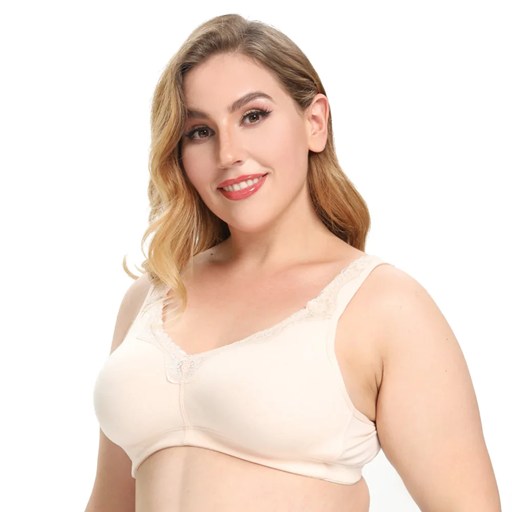 Bra Plus Size Underwear Cotton Full Large Cup Seamless Wireless Ultra-thin Women Bras Minimizer Brassiere A B C D E F