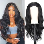 Парики женские длинные волнистые, парик с головной повязкой натуральные, черные, 613 светлые, синтетические