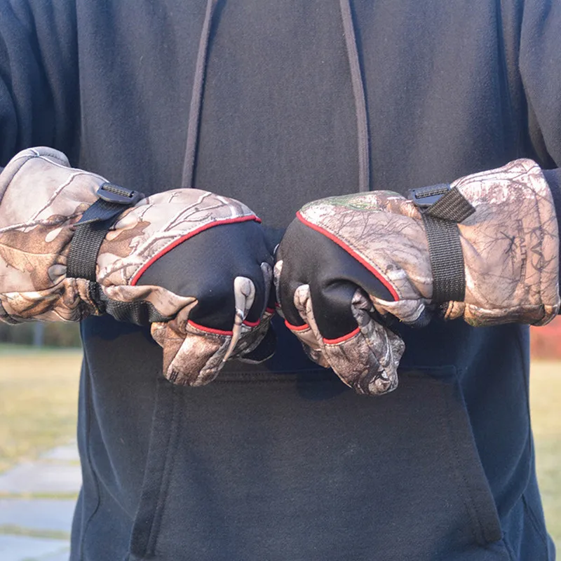 Outdoor Shooting Training Camo Warm Tactical Gloves Winter Thick Thermal Hunting Fishing Riding Climbing Full Finger Mittens | Спорт и