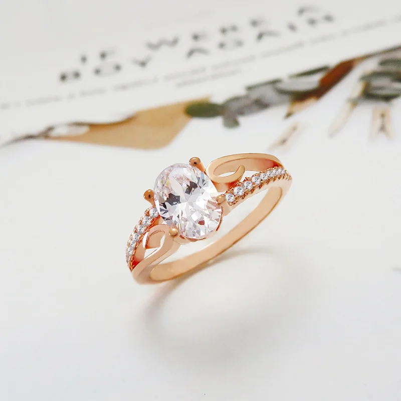 Обручальные кольца с голубым овальным фианитом для женщин ювелирные изделия