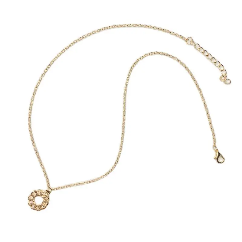 

Nanny Lady Fashion Long Necklace Metal Round Chain Pendant Temperament Girl Exquisite Charm Jewelry Gift Music Party Playground