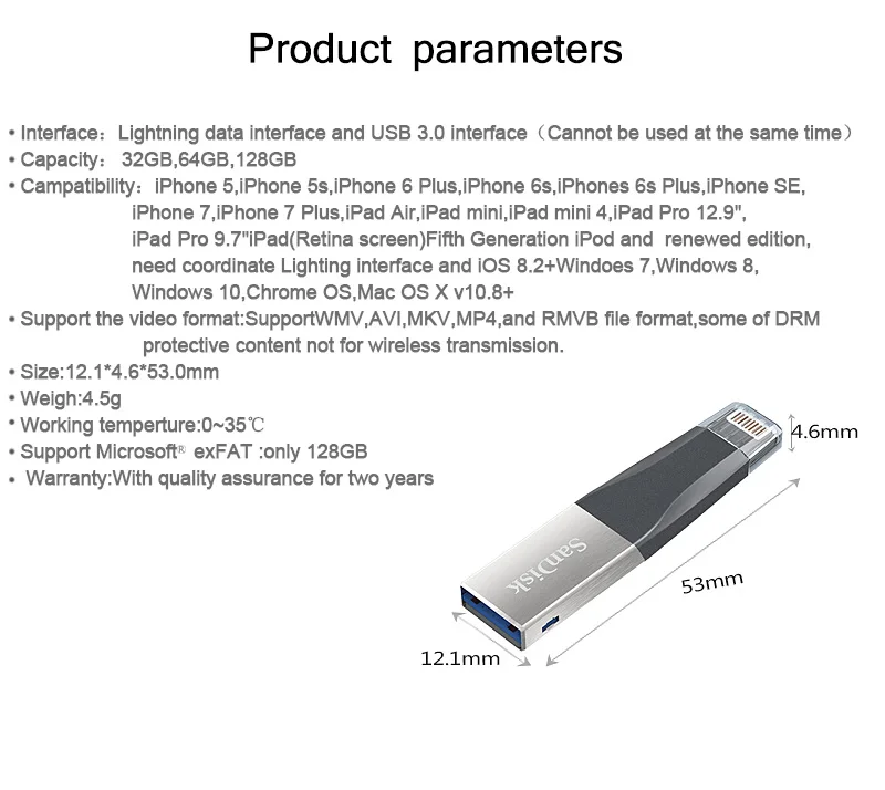 SanDisk iXpand мини-накопитель USB 3,0 OTG USB флэш-накопитель для iPhone/iPad/iPod Memory Stick двойной флэш-накопитель 64 ГБ 128 ГБ U диск