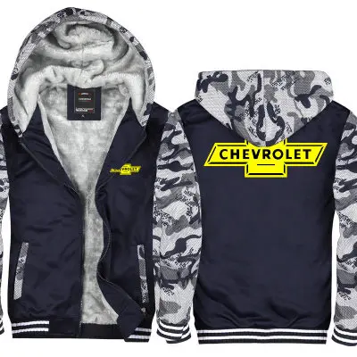

Winter Hoodies Men Chevrolet car Logo Print Jacket Men Hoodies Thicken Warm Fleece cotton Zipper Raglan Coat Male Tracksuits